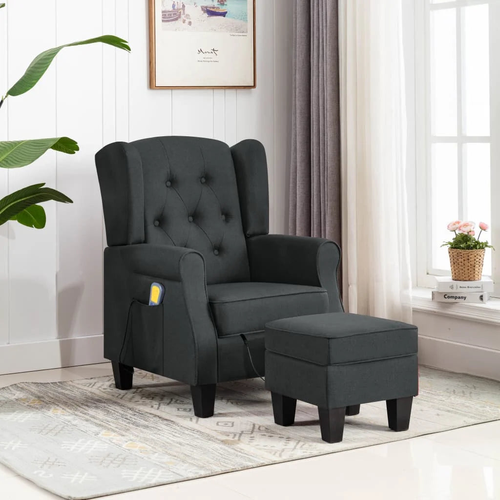 Fauteuil Relaxant Style Anglais - Gris