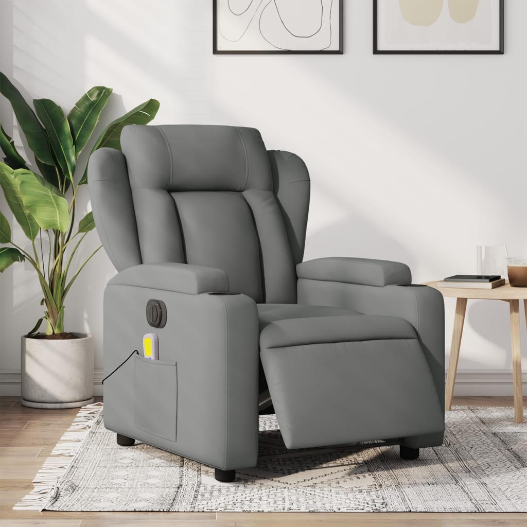 Fauteuil Relaxant avec Repose-Pieds Intégré - Gris