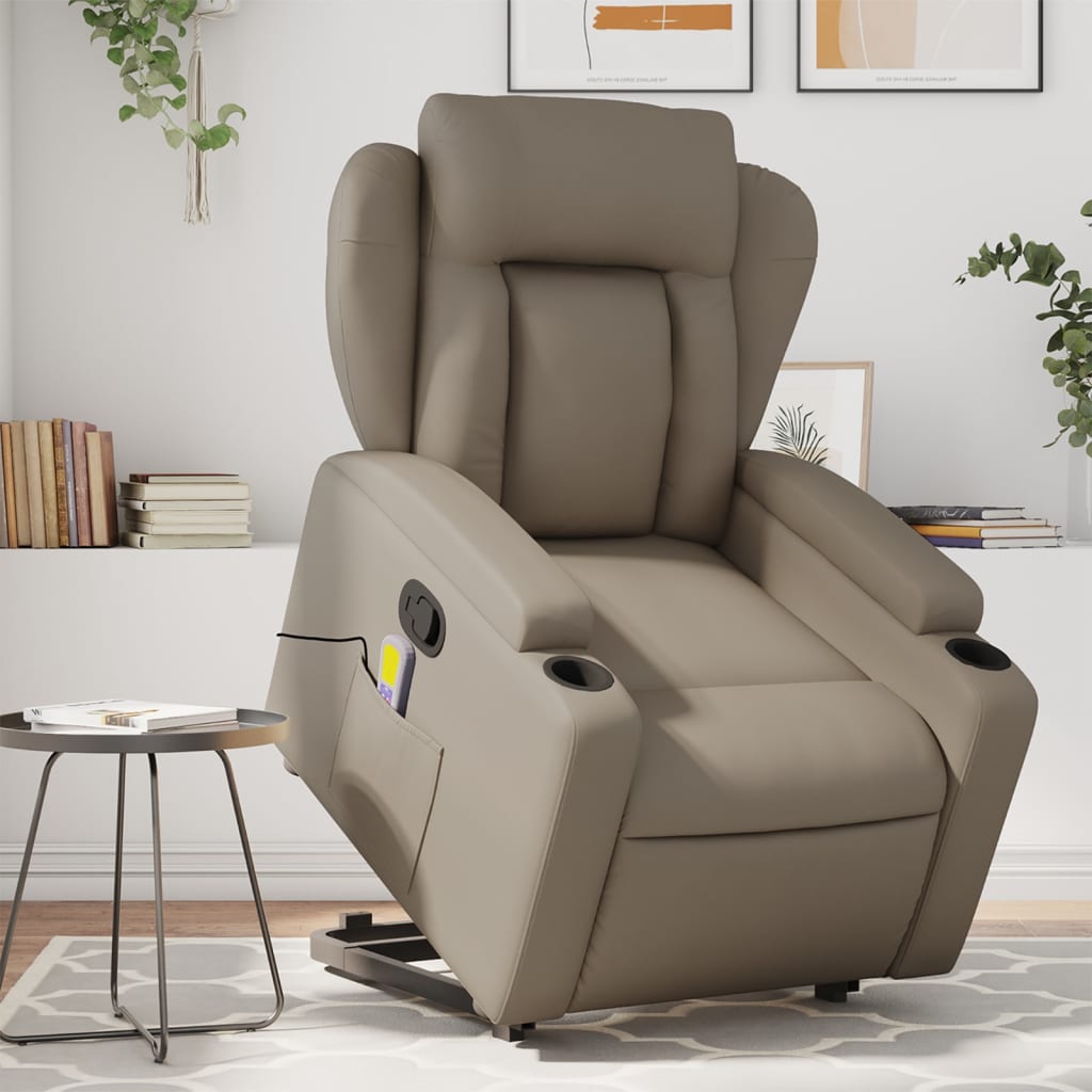 Fauteuil Relaxant Manuel avec Repose Pied - Cappuccino