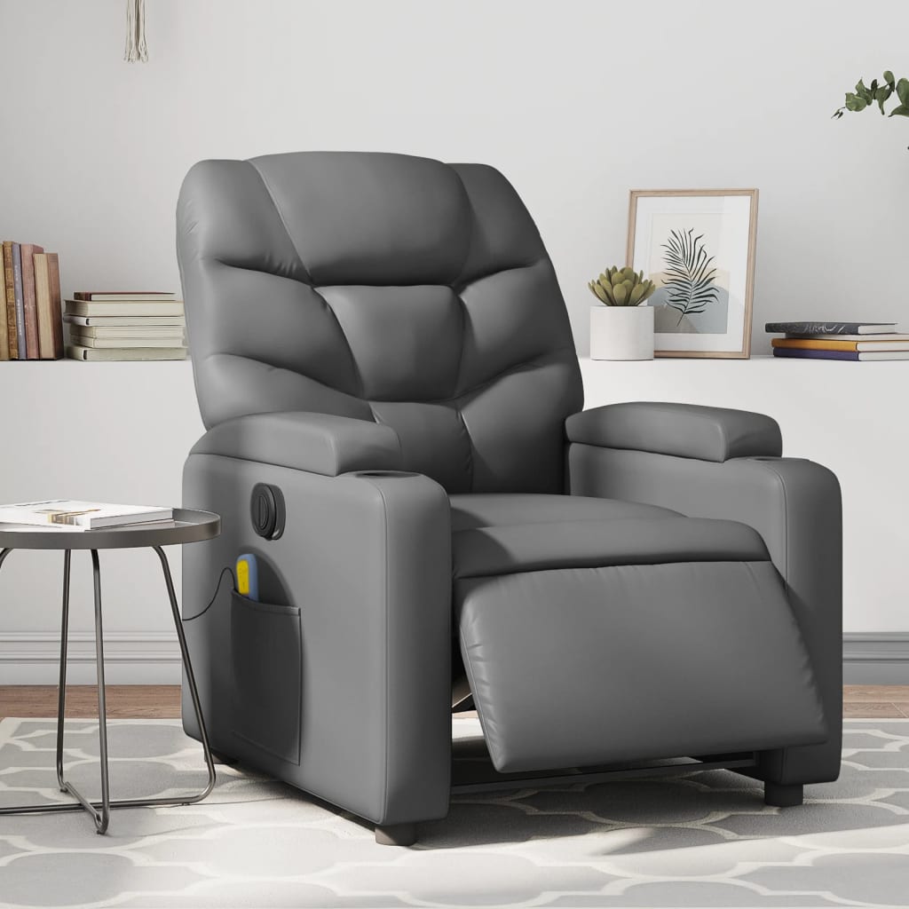 Fauteuil Relaxant - Cuir Gris