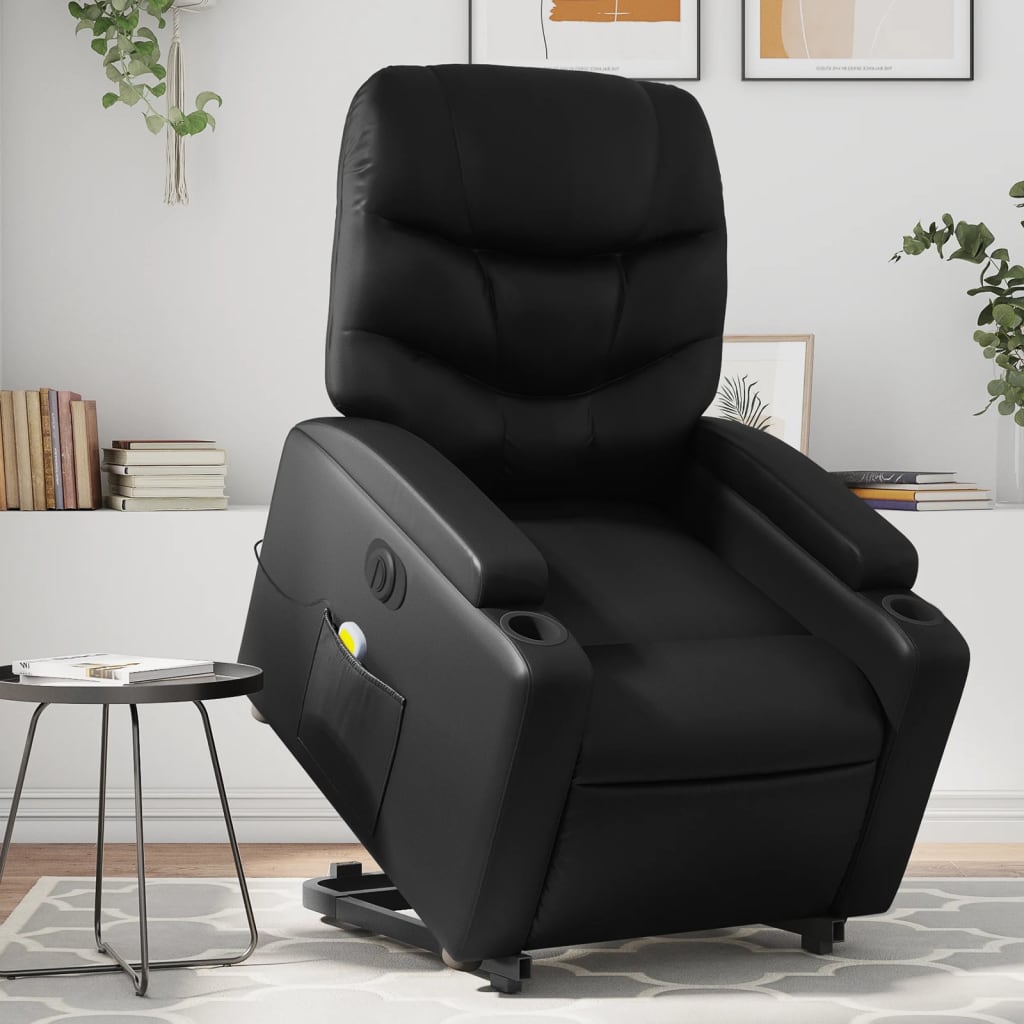 Fauteuil Relaxant - Noir en Simili-Cuir