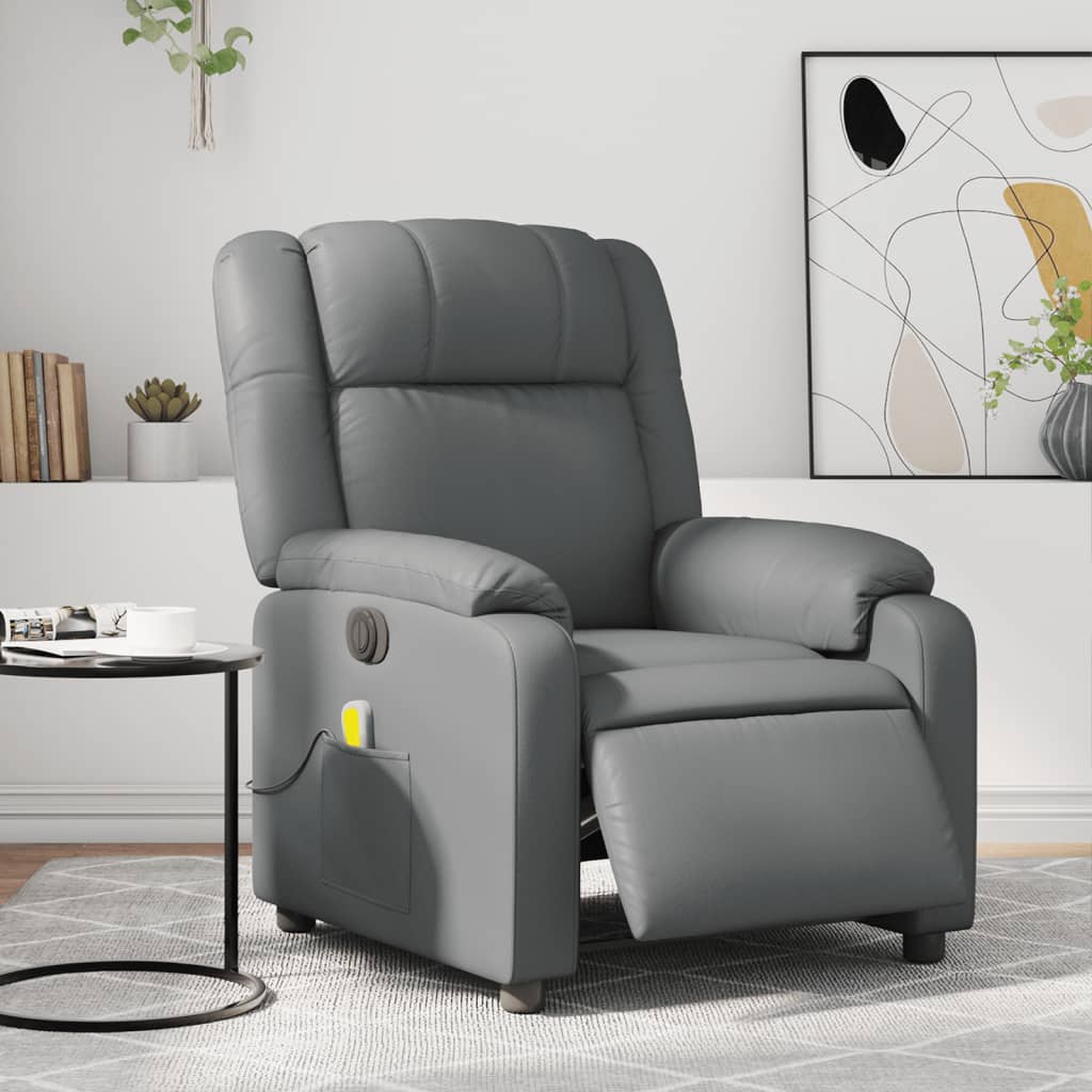 Fauteuil Massage - Cuir Gris