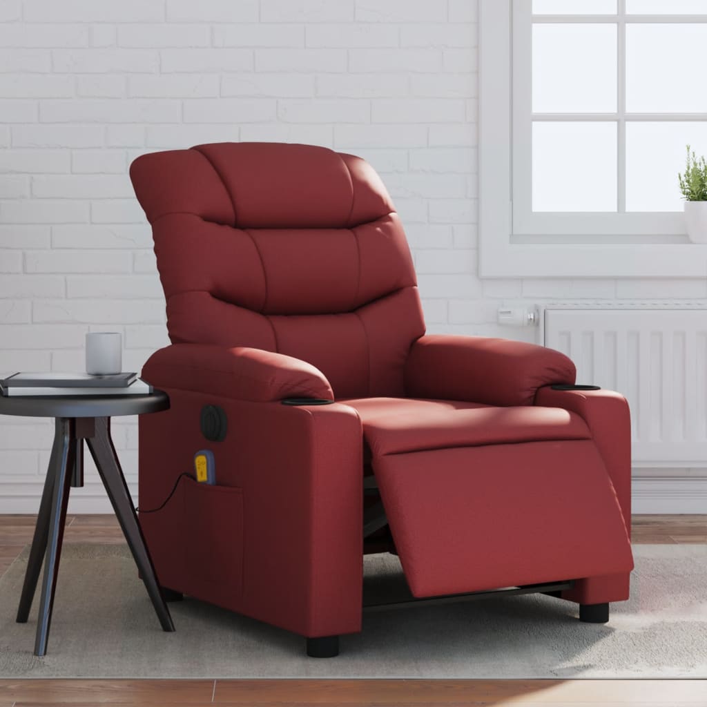 Fauteuil Relaxant - Rouge en Simili-Cuir