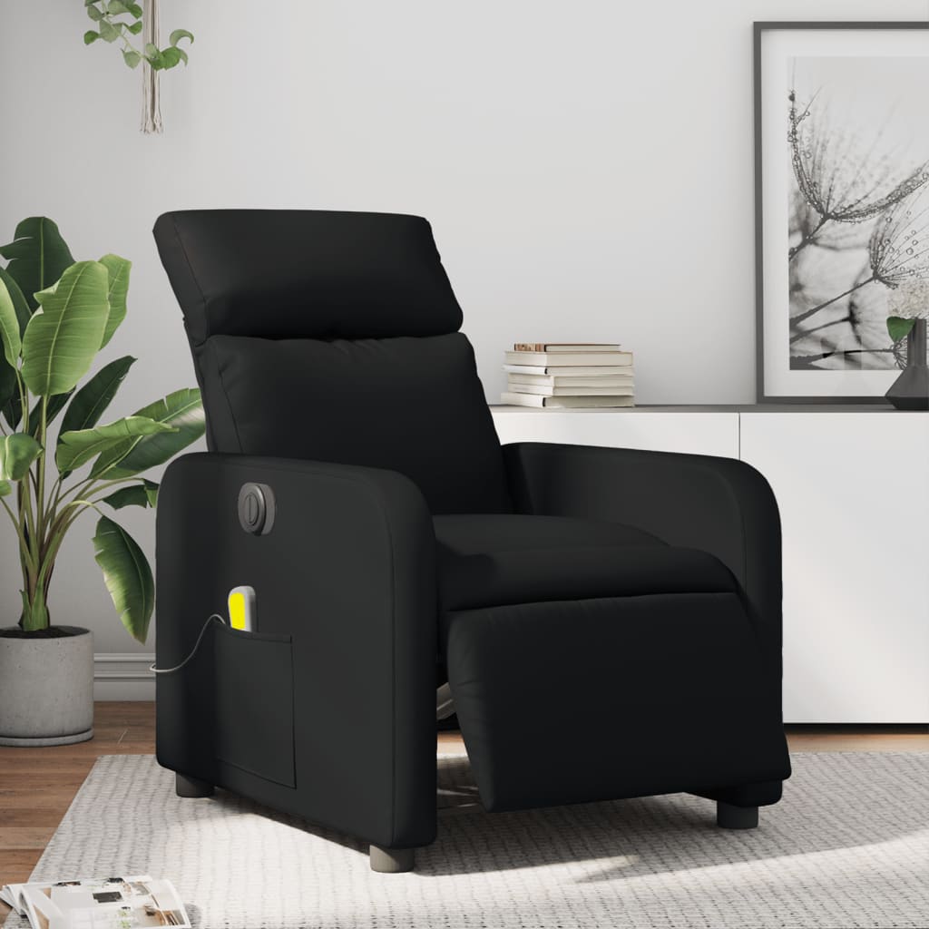 Fauteuil Relaxant Simili-Cuir Noir - Noir