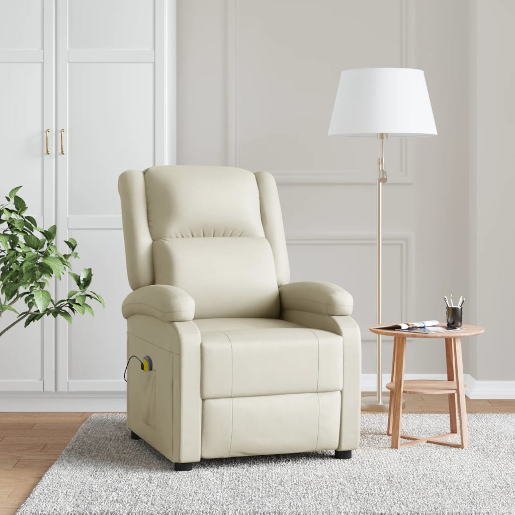 Fauteuil Relaxant Électrique - Cuir Beige