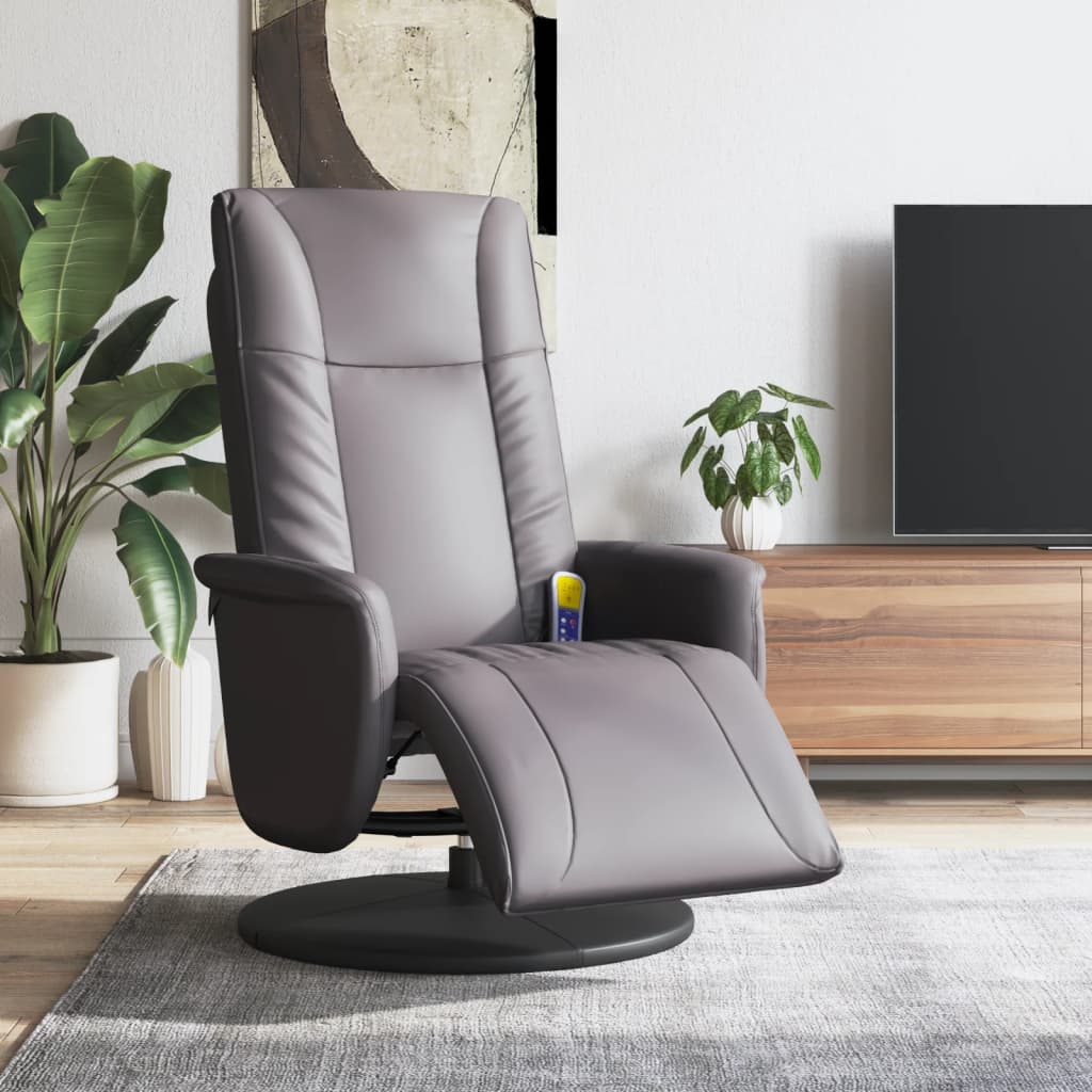 Fauteuil Relax - Cuir Design Italien - Gris