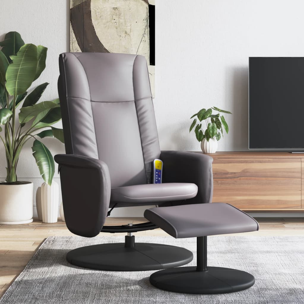 Fauteuil Relaxant - Gris en Cuir