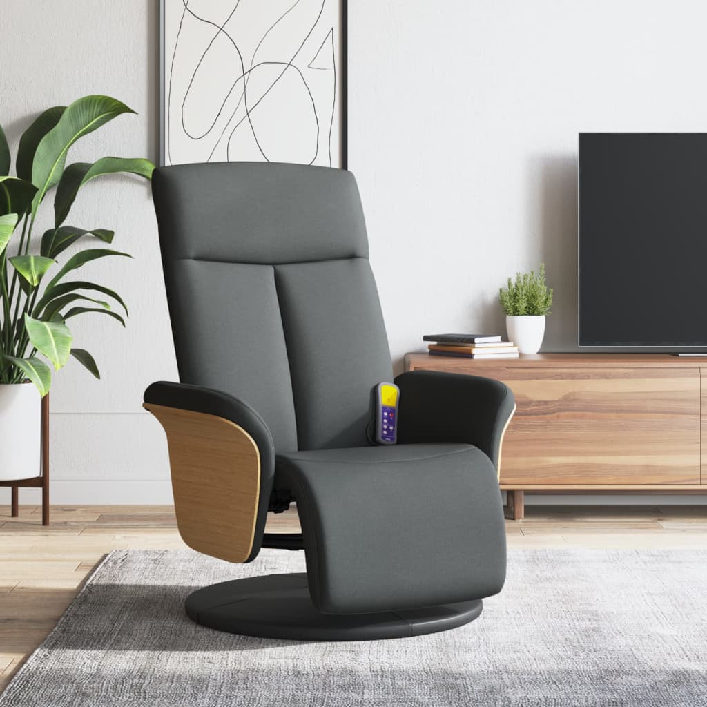 Fauteuil Relaxant Pivotant Avec Repose Pieds - Gris