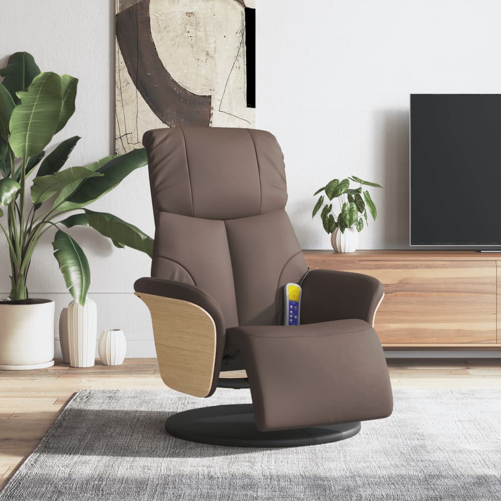 Fauteuil Relaxant - Bois et Cuir Marron