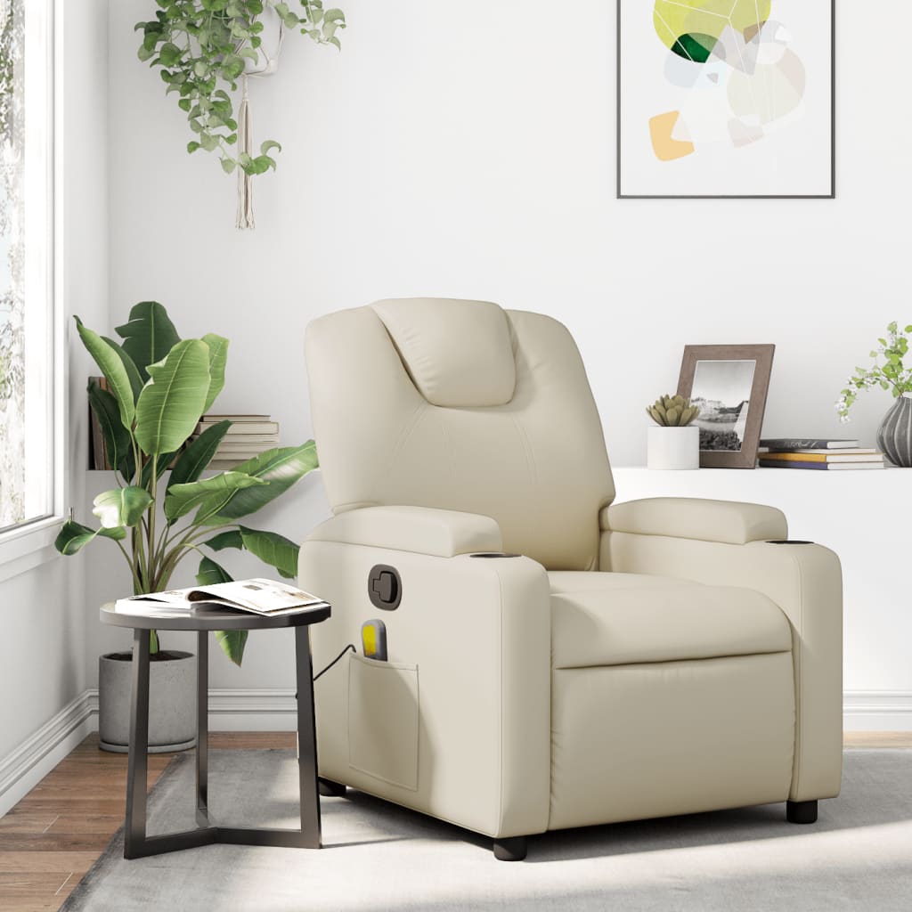 Fauteuil Relaxant - Cuir Blanc