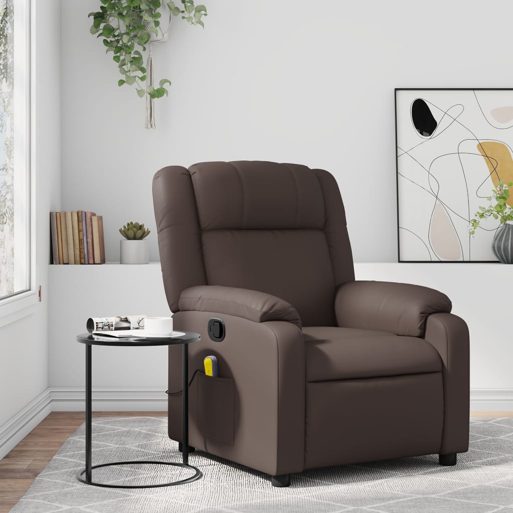 Fauteuil Relaxant en Cuir - Marron