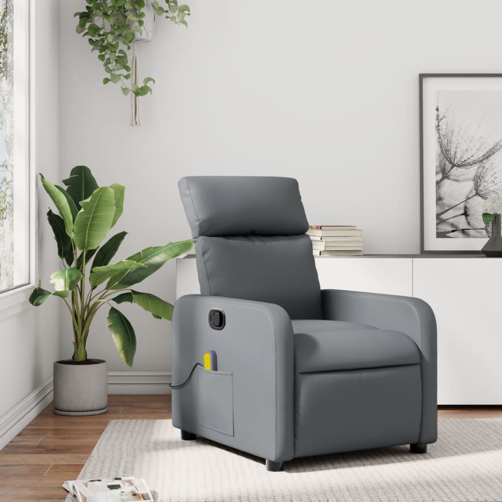 Fauteuil Massant Chauffant Inclinable - Gris